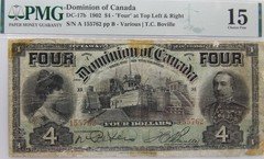 Canada 1902 4 Dollar PMG F15 Choice Fine