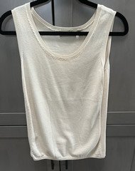 Canvasbacks Women's Solid White Sleeveless Camisole Tank Top, Size S Regular
