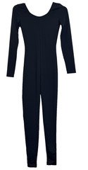 Capezio Long Sleeve Unitard Sz M Black Full Length Dance Praise Body Suit