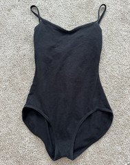 Capezio Women's Black Solid Crisscross Back Leotard Cotton Blend