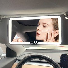 Car Sun Visor LED Vanity Mirror for Cars Dimmable 3 Modes Rechargeable NEW