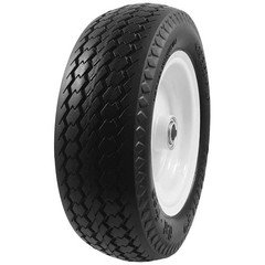 Carlisle 483811 Flat Free Universal Fit Utility Tire on White Rim 4.10/3.50-4