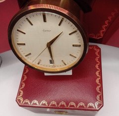 *** Cartier " Calatrava" Classic Heavy Mid Century Date Desk Master Clock ***