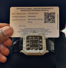 Cartier Santos de Cartier 40mm Automatic Black Dial Date Box Papers