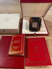 CARTIER Travel Clock Roman Dial w/ Box Guarantee Booklet Luxury Vintage