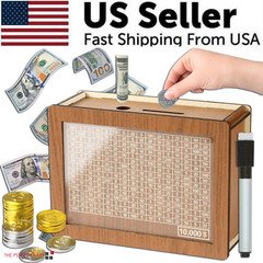 Cash Vault Wooden Savings Box Wooden Cash Saver Money Saving Box With Countdown