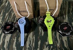 Casio G-SHOCK Lot of 2 Blue/Green Analog Quartz 200m Resin Shock Resist