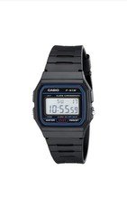 Casio Men's Watch Classic Alarm Chrono Digital Dial Black Resin Strap F91W-1