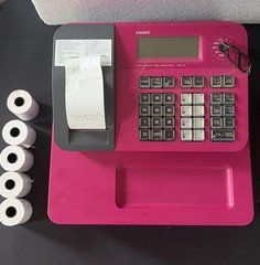 CASIO Pink Electronic Cashier SE-G1SC-PK + 5 Rolls Thermal Receipt Paper
