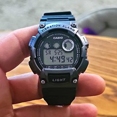 Casio Vibration Alarm Digital Watch w/ Backlight Black Resin Band Quartz