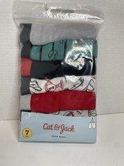Cat & Jack Boxer Briefs Boys 7 Pack Sport Solid Print Size S (6/7) Underwear