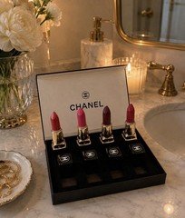 CHANEL Lipstick Set 4 Stick Collection Red Pink Burgundy Assorted Shades