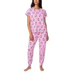Character Women's 2-Piece Pajama Set Disney Sanrio Peanuts Soft Rib