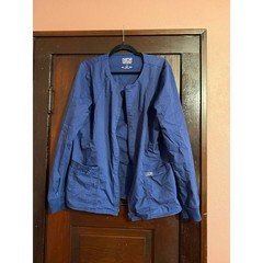 Cherokee Workwear Core Stretch Navy Blue Zip Front Scrub Jacket Womens Large