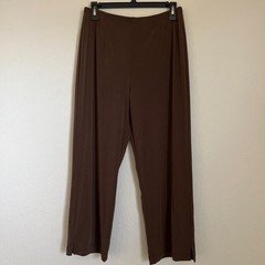 Chico's Brown Pull-On Pants Size 2 Reg Wide Leg Stretch Casual Comfort chic