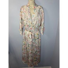 Christian Dior Vintage 80's Floral Lace Robe Romantic Cottage Core Women's L