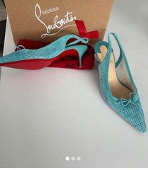 Christian Louboutin Slingback Heels – Light Blue – Size 8 (EU 38) – 55mm Heel