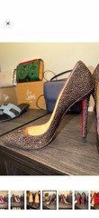 Christian Louboutin Swarovski Strass Crystal Pointed Toe Stiletto Pumps 7.5