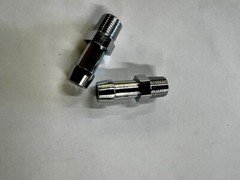 Chrome 1/8" Straight Hose Nipple With 3/8" Barb