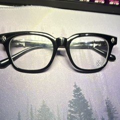 Chrome Hearts 2273 Black Full Rim Rectangular Eyeglass Frames 52-18-138