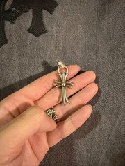 Chrome Hearts Small Cross Pendant w Bale- .925 Sterling Silver