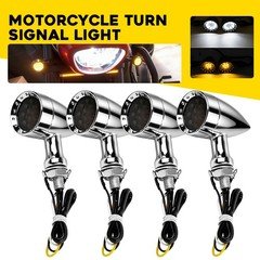 Chrome Motorcycle LED Turn Signal Lights For Harley Road King 4x Running Front