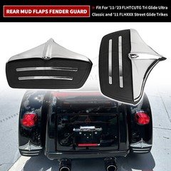 Chrome Rear Fender Accents Mud Flaps For Harley Street Tri Glide FLHTCUTG 11-23