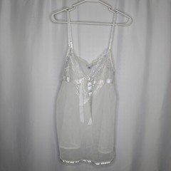 Cinema Etoile Seductive Wear Camisole XL White Sheer Lace Chiffon Romantic Sexy