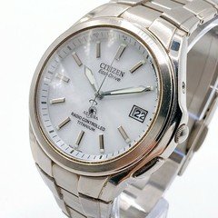 Citizen Attesa H410-T0033788 Eco-Drive Radio Date White Dial Titanium Watch