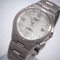 Citizen ATTESA Watch Titanium White Dial Radio Solar 38mm Authentic