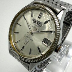 Citizen Crystal Seven Automatic Day Date Silver 1970 Watch Mens Wristwatch