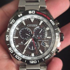 Citizen Eco-Drive Radio Controlled Chronograph Tachymeter 200m 46mm Black
