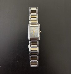 Citizen Eco-Drive Women's Two-Tone Bracelet Rectangle Analog Watch Gray Dial