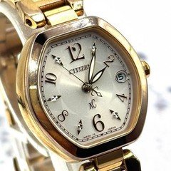 Citizen xC H058-T019129 Radio Solar Date Running Gold Rare Watch Mens Wristwatch