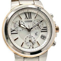 Citizen XC Watch Solar Chronograph Timepiece Ladies Stainless Steel Gold