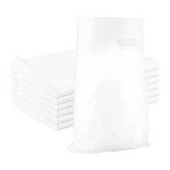 Clear Bags Plastic 2000 Frosted Merchandise Shopping Handles Frosty 15 x 18 x 4”