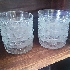 Clear Cut Glass Round Bowl with Starburst Pattern, Arcaroc France