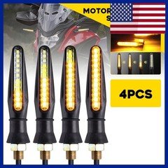 Clear Lens 4 Pack Universal Motorcycle Turn Signals Blinker Lights Amber Ip67