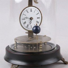 Clock Mechanical Table Bronze Wood Glass Briggs Rotary Pendulum Skeleton Mantel
