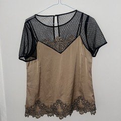 Coast lovely satin and lace blouse size 12