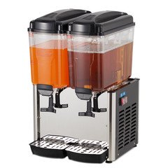 Cold Beverage Dispenser Dual 9.5Gal Stainless Steel Tanks Thermostat Control