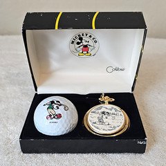 Colibri Mickey & Co Disney Mickey Mouse Golf Ball Full Hunter Pocket Watch Box