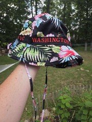 Colorful Stars & Stripes Floral Tropical Bucket Hat Washington D.C. 
