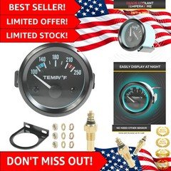 Compact 52mm Water Temp Gauge - LED Lit for Optimal Visibility & Vehicle Care