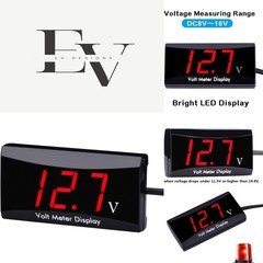 Compact 8V-16V Voltage Meter with LED Display for Automotive and  Equipment