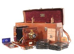 Complete 1910 James Sinclair Tropical Wood Plate Camera Outfit w/Exc. Provenance