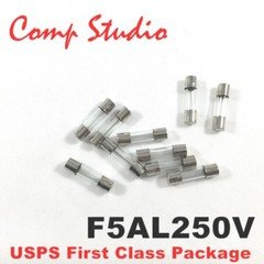 compstudio New 10X F5AL250V 5A 250V Fast Blow Fuse Glsss 5x20mm US Ship