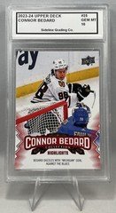 Connor Bedard Graded 10 Gem Mint Rookie Card 2023-24 Upper Deck Michigan Goal
