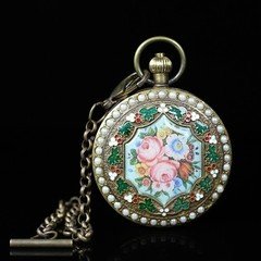 Copper Brass Handmade Mechanical Double Opening Pocket Watche 11207