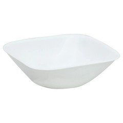 Corelle Square Pure White 22 oz Cereal Bowls – Set of 6, Chip‑Resistant Glass